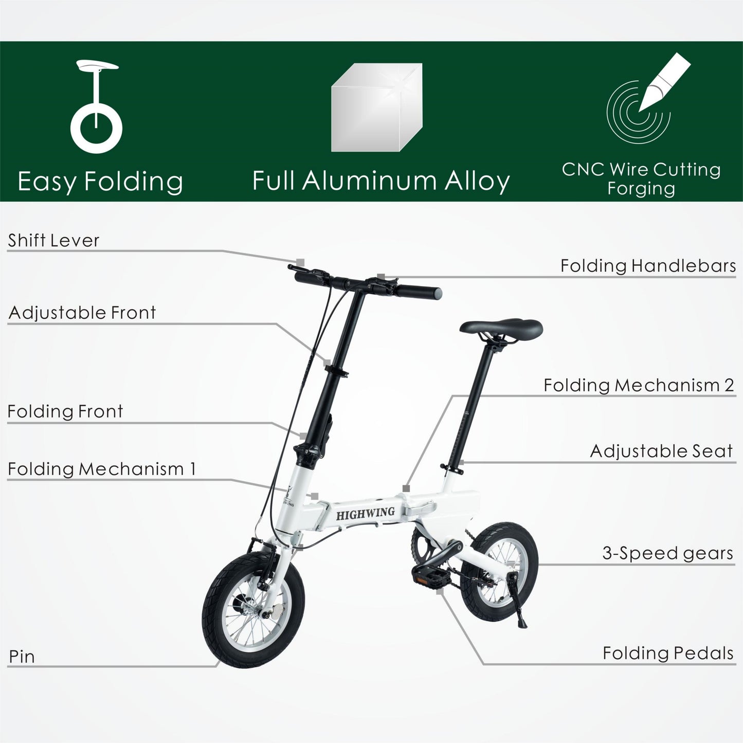 HIGHWING Folding Bike Lite-G6 14"