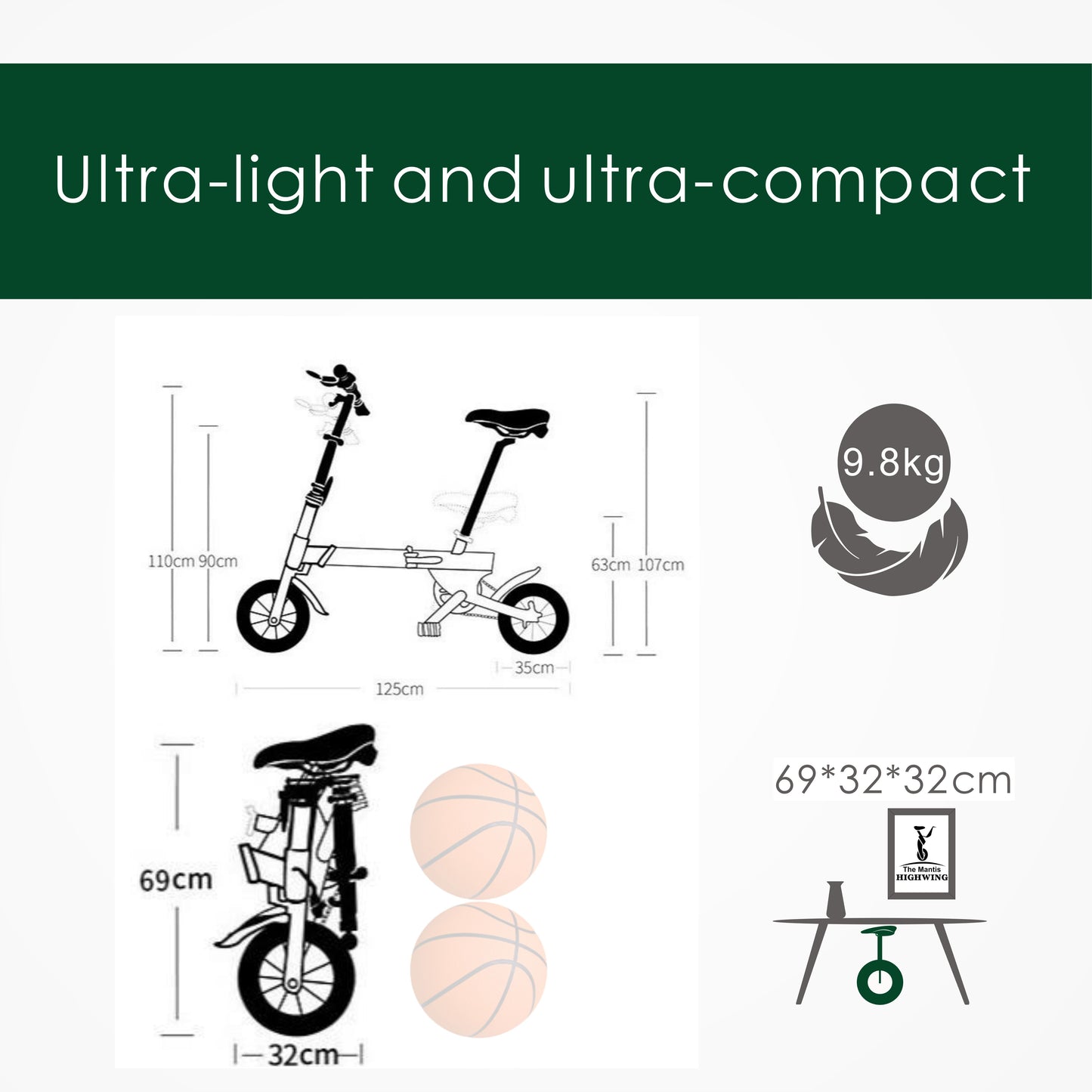 HIGHWING Folding Bike Lite-G6 14"